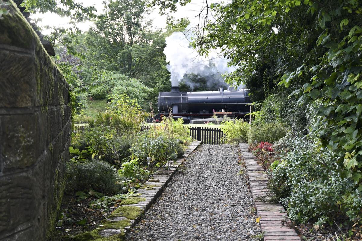 'Eric Tracy' steams past the garden path